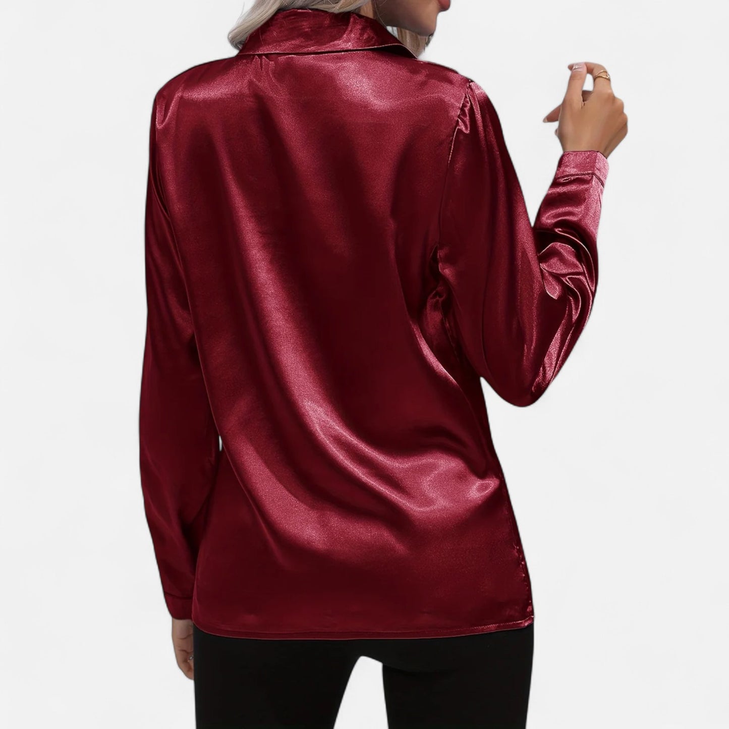 Meloir | Chemise Satinée d’Été pour Femme – Col en V Élancé, Légèreté Luxueuse