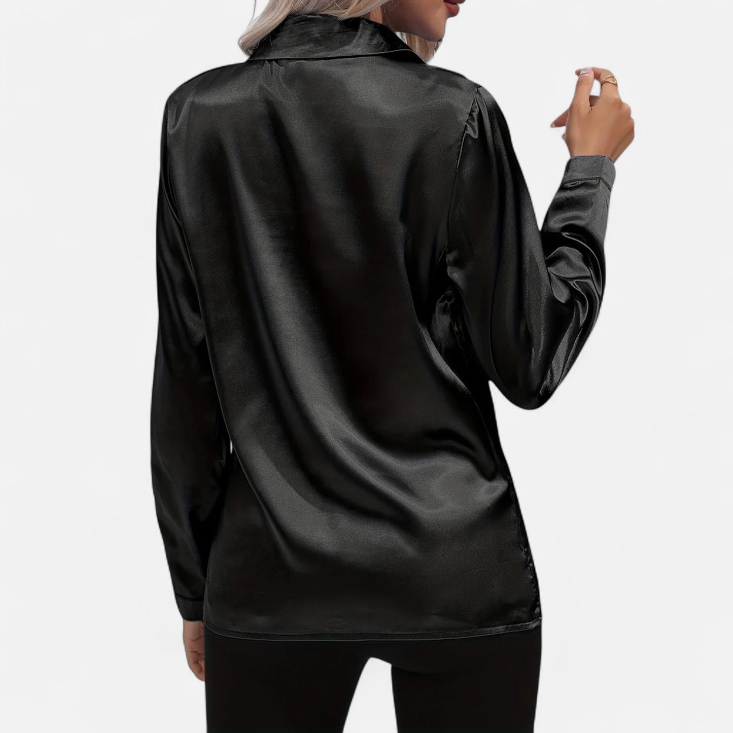 Meloir | Chemise Satinée d’Été pour Femme – Col en V Élancé, Légèreté Luxueuse