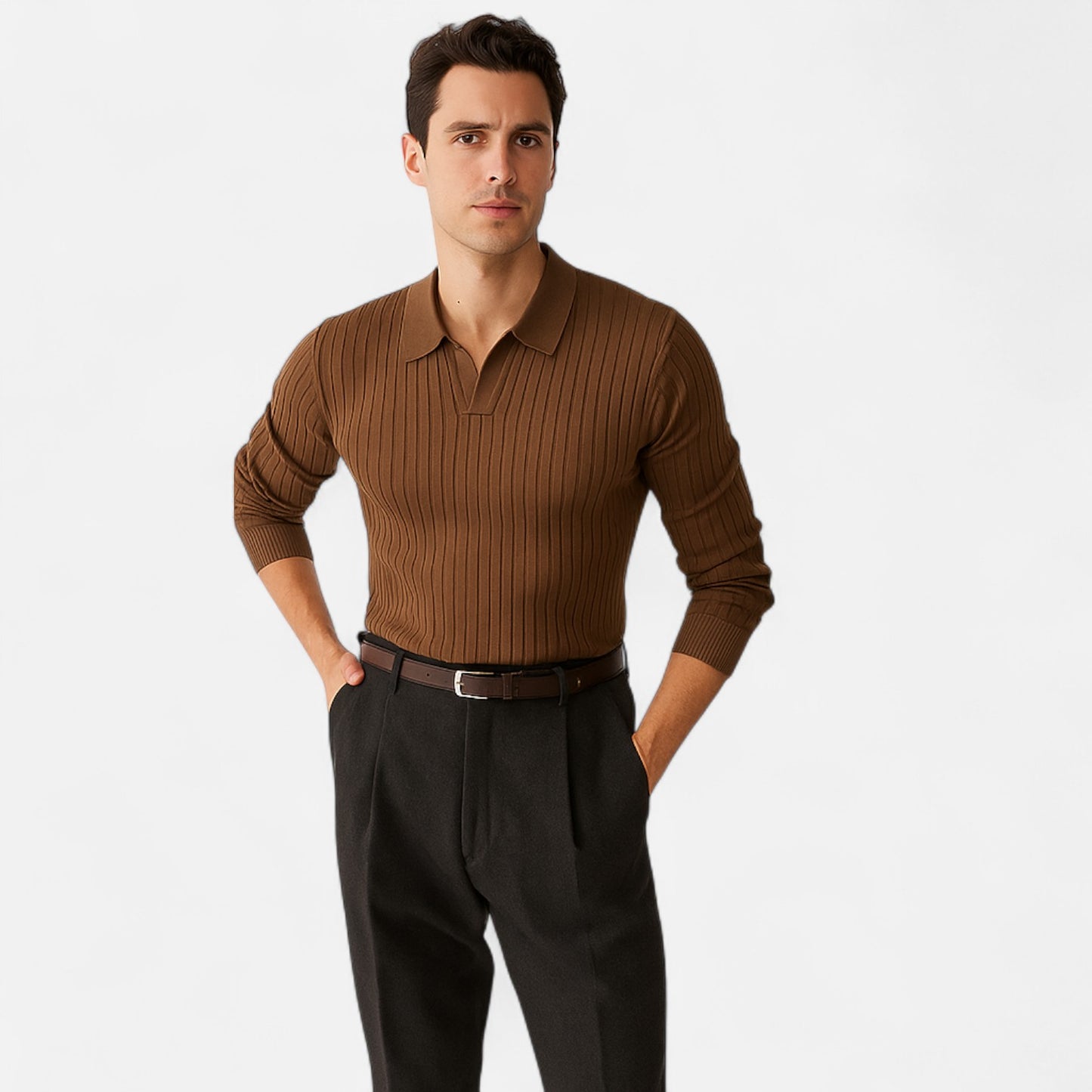 Meloir | Polo Tricoté à Col Revers pour Homme – Luxe Léger, Élégance Contemporaine