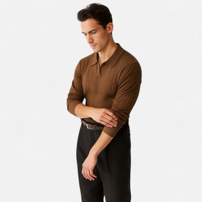 Meloir | Polo Tricoté à Col Revers pour Homme – Luxe Léger, Élégance Contemporaine