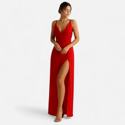 Meloir | Robe Débardeur à Encolure en V et Fente Latérale – Ligne Épurée, Allure Décontractée-Chic