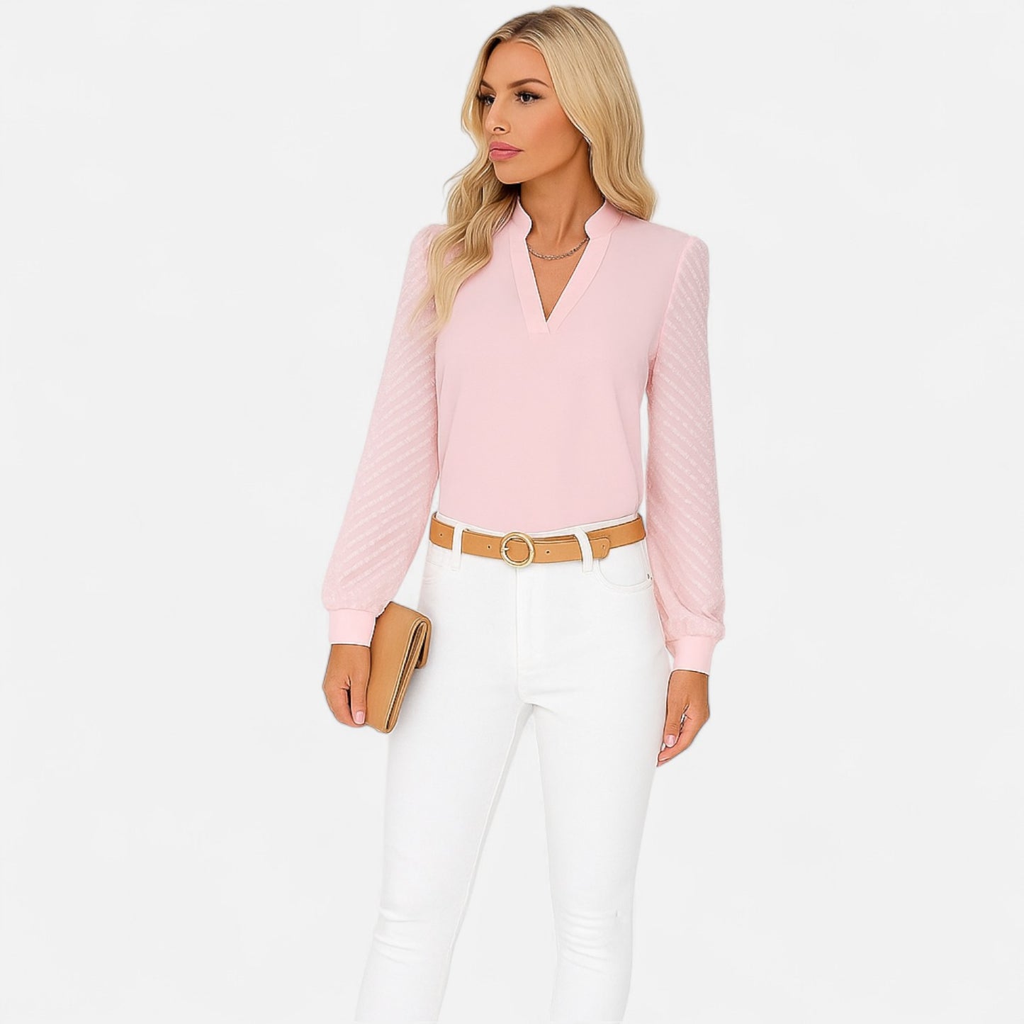 Meloir | Chemise Unie Élégante pour Femme – Sobriété Structurée, Finition Haut de Gamme