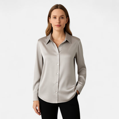 Meloir | Chemise en Soie à Boutons pour Femme – Fluidité Luxueuse, Élégance Intemporelle
