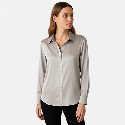 Meloir | Chemise en Soie à Boutons pour Femme – Fluidité Luxueuse, Élégance Intemporelle