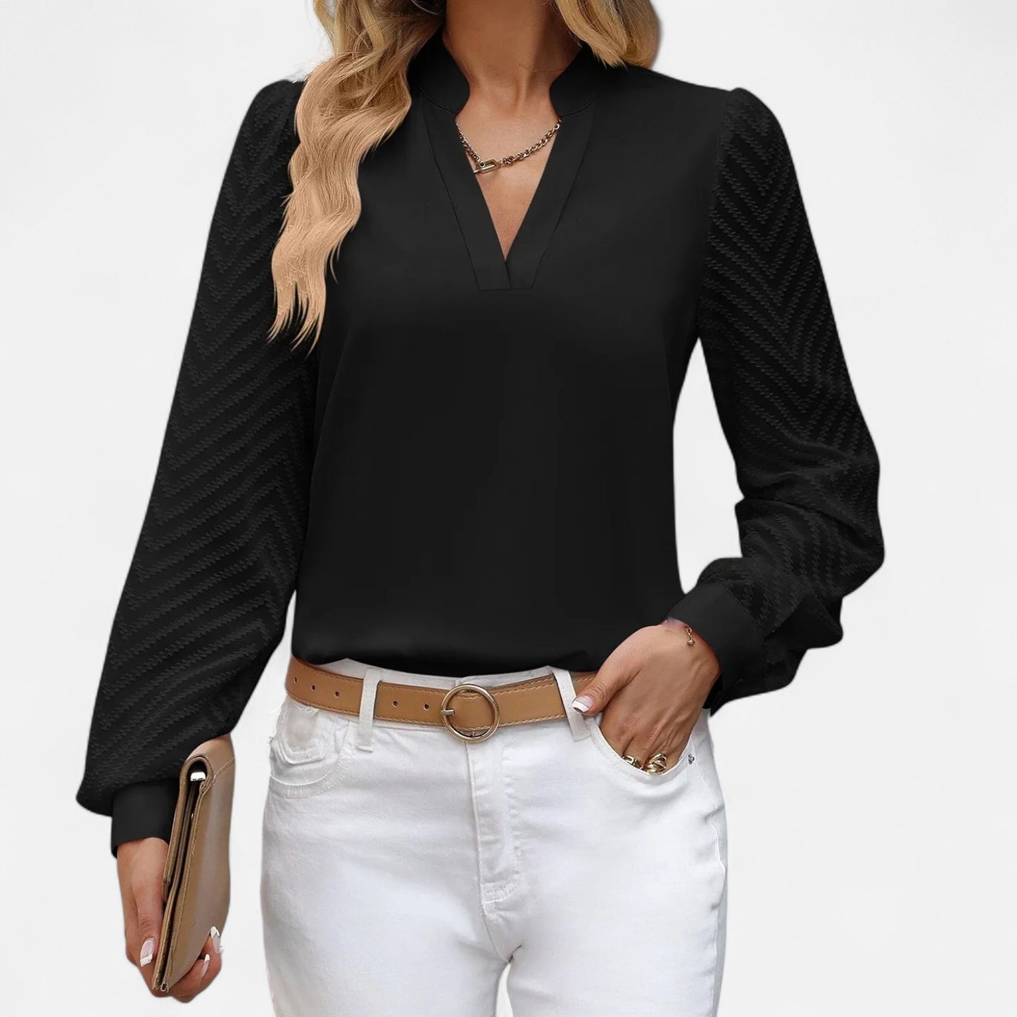 Meloir | Chemise Unie Élégante pour Femme – Sobriété Structurée, Finition Haut de Gamme