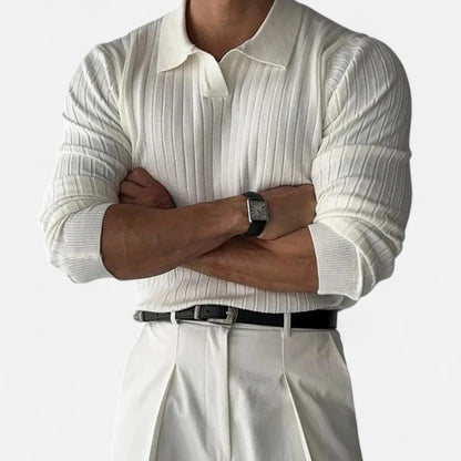 Meloir | Polo Tricoté à Col Revers pour Homme – Luxe Léger, Élégance Contemporaine
