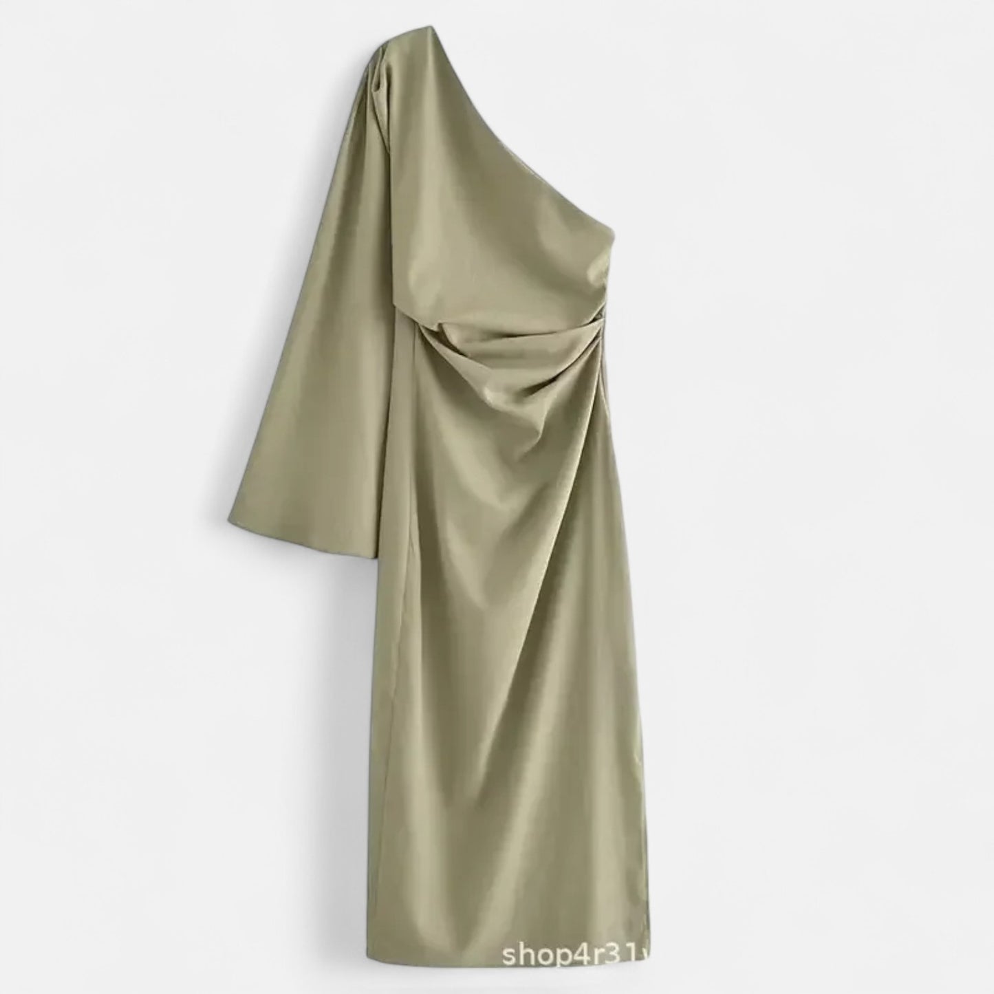 Meloir | Robe en Lin à Une Épaule pour Femme – Silhouette Asymétrique, Élégance Naturelle