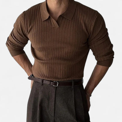 Meloir | Polo Tricoté à Col Revers pour Homme – Luxe Léger, Élégance Contemporaine