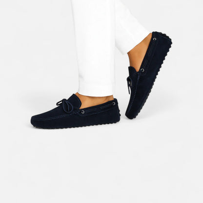 Meloir | Mocassins en Suède Bleu Marine – Élégance Décontractée, Finition Haut de Gamme